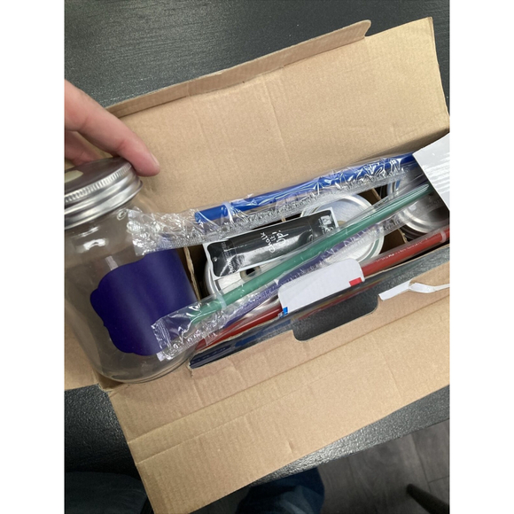 Home Essentials Chalk It Up Chalkboard Mason Jar with Straws Set of 4 X 443 ML - Picture 5 of 6